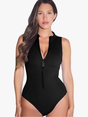 TA3 Surfy One Piece Swimsuit in Black Size Large Short